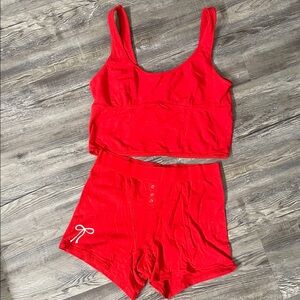 Aerie Bright Red Pajama Set
